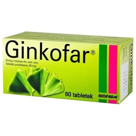 Ginkofar 40mg , 60 tabletek powlekanych