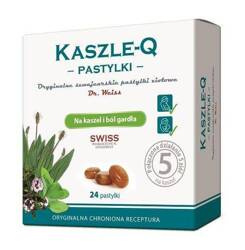 KASZLE-Q Pastylki 24 pastylki do ssania na kaszel i ból gardła