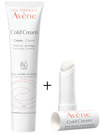 AVENE COLD CREAM Krem 100ml + Pomadka do ust 4g