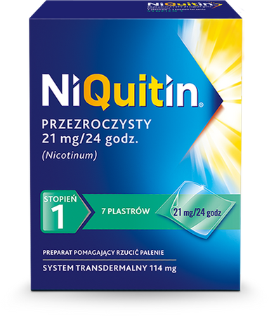 Niquitin Plastry 1 stopień 21mg/24h 7sztuk