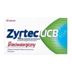 Zyrtec UCB 10mg, 10 tabletek powlekanych