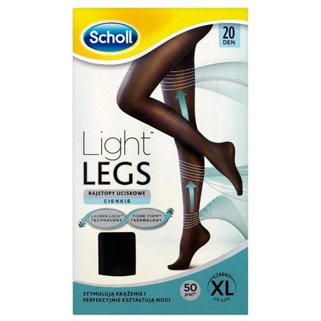 SCHOLL rajstopy uciskowe Light Legs czarne, rozmiar XL, 20DEN