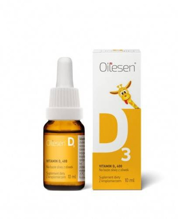 Oilesen Vitamin D3 400 krople 10ml (+zakraplacz), 