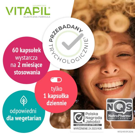 VITAPIL® klasyczna formuła – przy wzmożonym wypadaniu włosów, 60 kapsułek