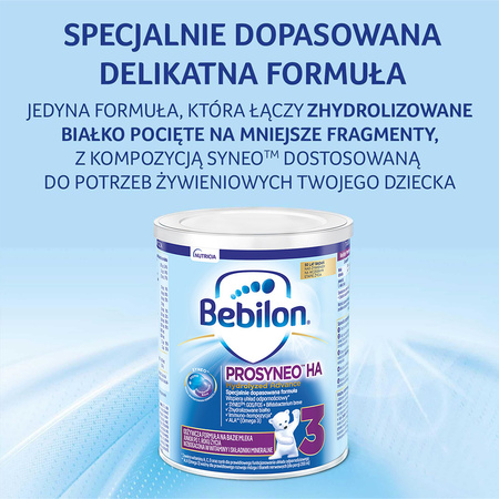 Bebilon PROSYNEO HA Hydrolyzed Advance 3, odżywcza formuła na bazie mleka po 1. roku życia, 400g