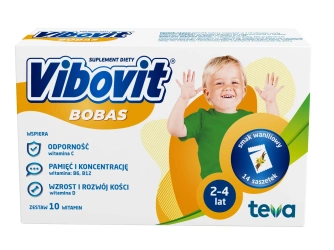 Vibovit Bobas o smaku waniliowym, 14 saszetek