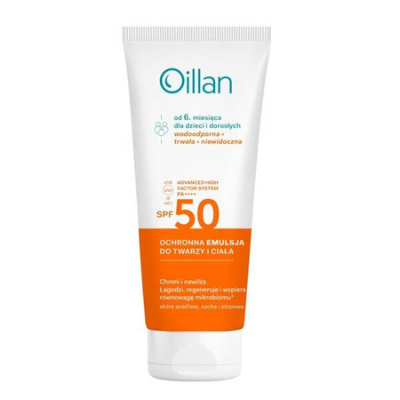 OILLAN Emulsja do twarzy i ciała SPF50, 100ml