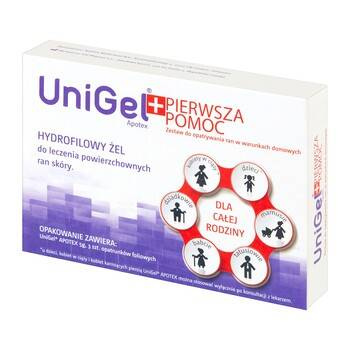 UniGel Apotex 5g 3 sztuki +Pierwsza Pomoc  Zestaw opatrunków