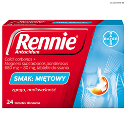 Rennie Antacidum, 24 tabletki do ssania