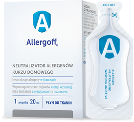 ALLERGOFF Płyn do tkanin Neutralizator alergenów kurzu domowego 6 ampułek x 20 ml