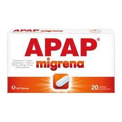 APAP Migrena 250+250+65mg, 20 tabletek powlekanych