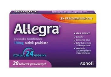 Allegra tabletki powlekane 120 mg, 20 tabletek