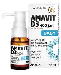 Amavit D3 BABY 400 j.m. płyn, 10 ml, data ważności 2024/06
