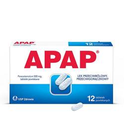 Apap, 500 mg, tabletki powlekane, 12 sztuk