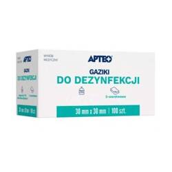 Apteo, Gaziki do dezynfekcji 30x30mm, 100 sztuk