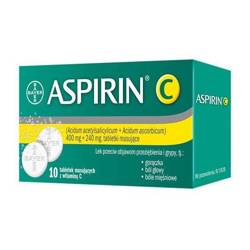 Aspirin C tabletki musujące 0,4g+0,24g, 10 tabletek IMP