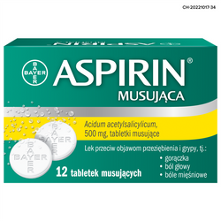 Aspirin Musująca (Ultra Fast), 500 mg, tabletki musujące, 12 sztuk