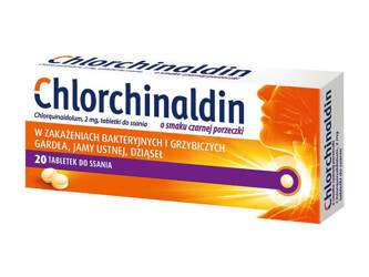 Chlorchinaldin czarna porzeczka, 20 tabletek do ssania