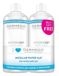 DERMEDIC HYDRAIN 3 HIALURO, płyn micelarny H2O, do skóry suchej, 2x500ml