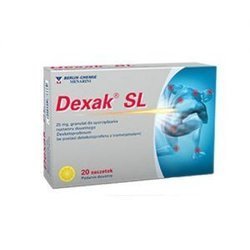 DEXAK SL 25 mg granulat do sporządzania roztworu doustnego, 10 saszetek