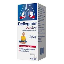 Deflegmin Junior 15mg/5ml syrop dla dzieci na kaszel mokry, 120 ml