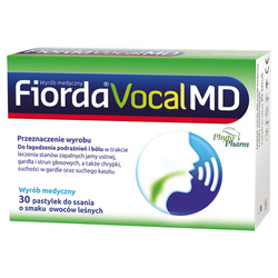 Fiorda Vocal MD smak owoców leśnych pastylki do ssania, 30 pastylek