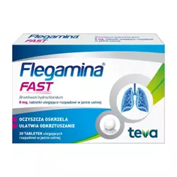 Flegamina Fast 8mg 20 tabletek ulegających rozpadowi w jamie ustnej