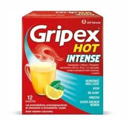 Gripex Hot Intense, 1g+50mg+12,2mg, 12 saszetek