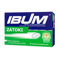 Ibum Zatoki tabletki powlekane 0,2g+0,03g, 20 tabletek