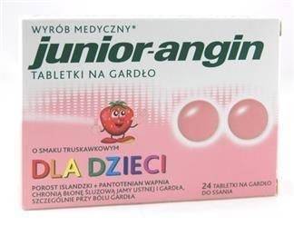 Junior-angin x 24 tabletki, smak truskawkowy