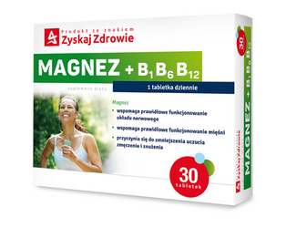 Magnez+B1 B6 B12, 30 tabletek Zyskaj Zdrowie