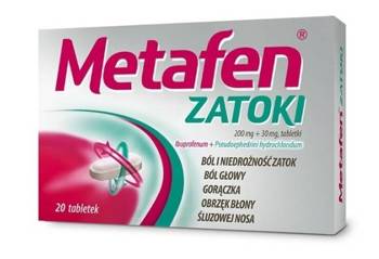 Metafen Zatoki 0,2g+0,03g, 20 tabletek