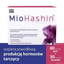 MioHashin – wspiera prawidłową produkcję hormonów tarczycy, 90 kapsułek (60 kapsułek Mio + 30 kapsułek Hashin)