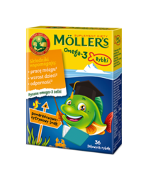 Mollers Omega-3 Rybki smak Pomarańczowo-cytrynowy, 36 żelki