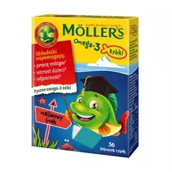Mollers Omega-3 Rybki smak malinowy , 36 żelek