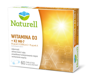 NATURELL Witamina D3+K2 MK-7, 60 tabletek