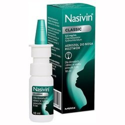 Nasivin Clasic  0,5mg/ml  aerozol do nosa dla dzieci od 6 roku życia i dorosłych,10ml