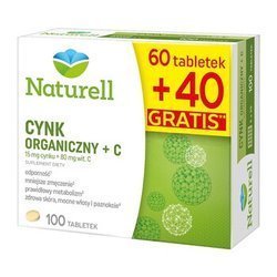 Naturell Cynk Organiczny + C ,100 tabletek