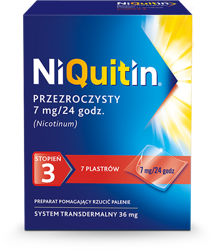 Niquitin Plastry 3 stopień 7mg/24h 7sztuk