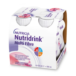 Nutridrink Multi Fibre o smaku truskawkowym 4x125 ml