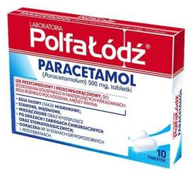 Paracetamol Polfa-Łódź tabletki 500mg,10 tabletek