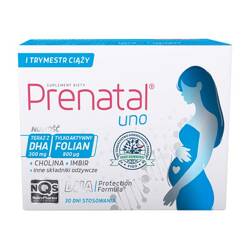 Prenatal UNO – witaminy z DHA dla kobiet w 1. trymestrze ciąży, 30+30 kapsułek