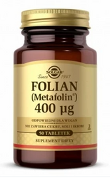 SOLGAR Folian (Metafolin) 400 ug, 50 tabletek