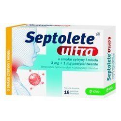 Septolete ultra o smaku cytryny i miodu 16 tabletek