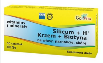 Silicum + H (Krzem+Biotyna), 30 tabletek