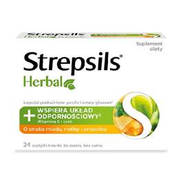 Strepsils Herbal miód, melisa i propolis, 24 pastylki do ssania
