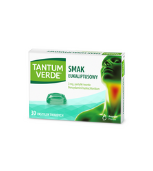 Tantum Verde smak eukaliptusowy, 30 pastylek