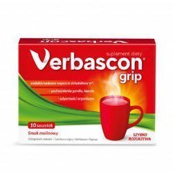 Verbascon Grip prosz.do rozpuszczania o smaku malinowym 10 saszetek