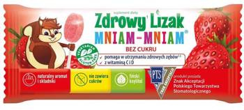 Zdrowy Lizak Mniam-Mniam smak truskawkowy, 1szt