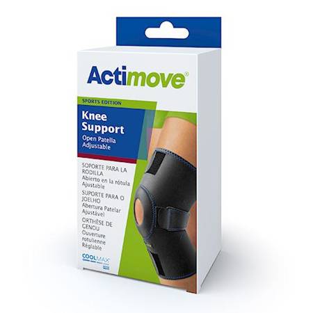  Actimove Sports Edition Knee Support - Orteza stawu kolanowego z odsłoniętą rzepką, regulowana, rozmiar uniwersalny